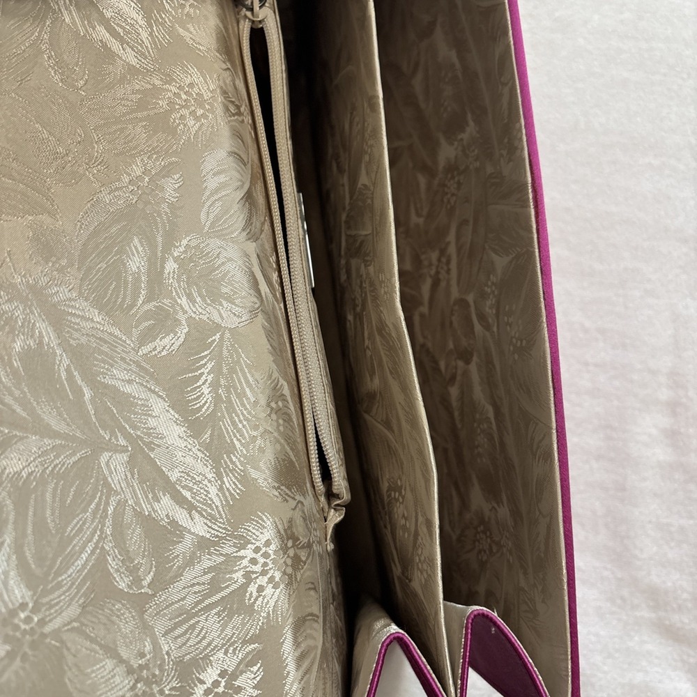 PHILIP TREACY LONDON ELEGANT CLASSIC LARGE PINK FLAP SILK CLUTCH BAG Formal - Picture 8 of 16